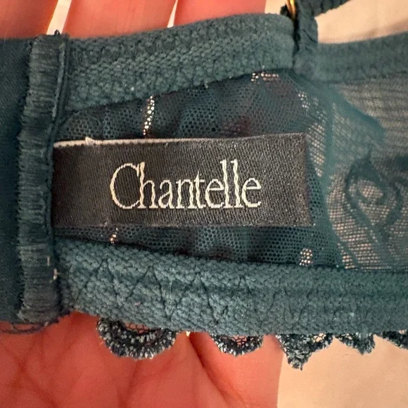 Chantelle Champs Elysées Lace Unlined Demi Bra - Eden Green Multico, Size 32DD - Picture 6 of 6